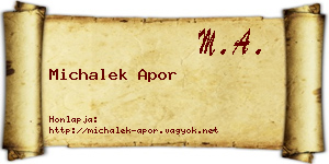 Michalek Apor névjegykártya